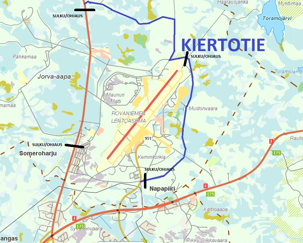 Norvatien liikennejärjestelyt 23.–25.2.2021.