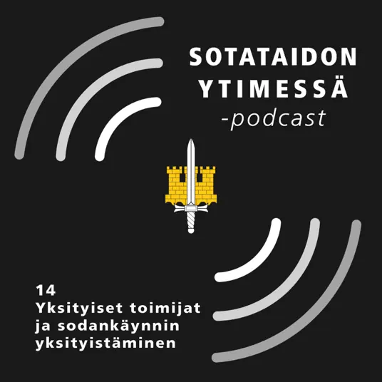Jakson kansikuva koostuu podcastin logosta ja jakson numerosta ja nimestä, joka on kirjattu alle.