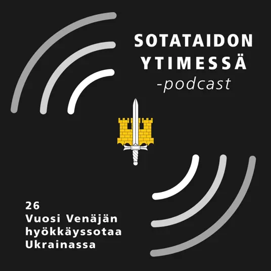 Jakson kansikuva koostuu podcastin logosta ja jakson numerosta ja nimestä, joka on kirjattu alle.