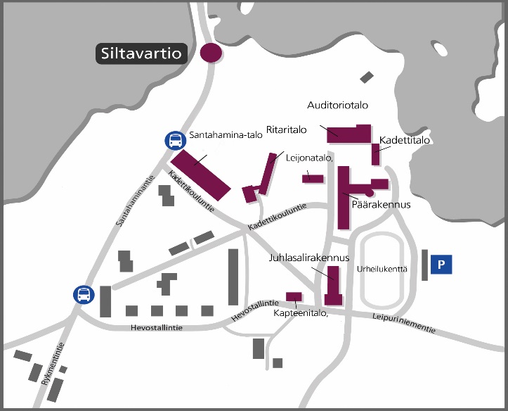 Maanpuolustuskorkeakoulun kartta.