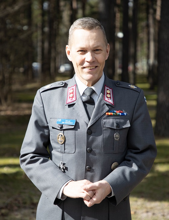 Niclas von Bodsdorff standing outdoors in a uniform